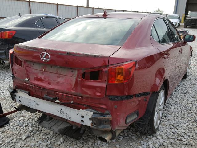 JTHCK262492027794 - 2009 LEXUS IS 250 RED photo 4