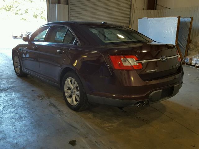 1FAHP2EW2CG101789 - 2012 FORD TAURUS SEL BURGUNDY photo 3