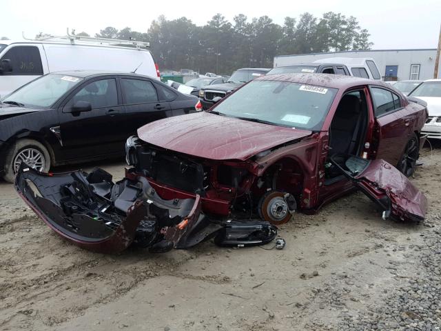 2C3CDXBG4JH290071 - 2018 DODGE CHARGER SX RED photo 2