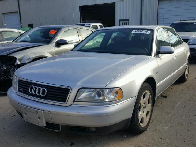 WAUFL54D9YN009349 - 2000 AUDI A8 QUATTRO SILVER photo 2