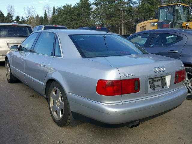 WAUFL54D9YN009349 - 2000 AUDI A8 QUATTRO SILVER photo 3