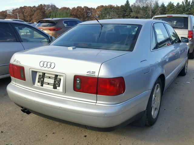 WAUFL54D9YN009349 - 2000 AUDI A8 QUATTRO SILVER photo 4