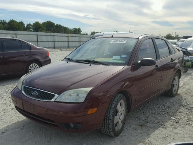 1FAFP34N87W280647 - 2007 FORD FOCUS ZX4 BURGUNDY photo 2