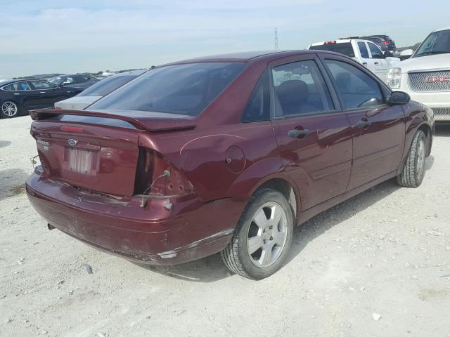 1FAFP34N87W280647 - 2007 FORD FOCUS ZX4 BURGUNDY photo 4