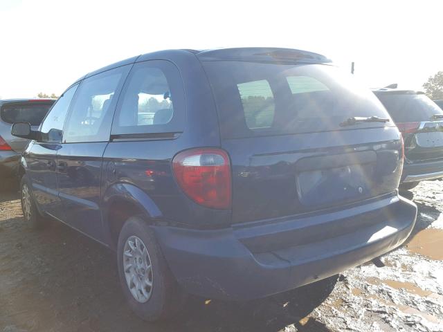 1C4GJ25B81B137470 - 2001 CHRYSLER VOYAGER BLUE photo 3