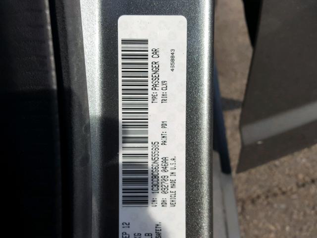 1C3CCBCG6DN555685 - 2013 CHRYSLER 200 LIMITE GRAY photo 10