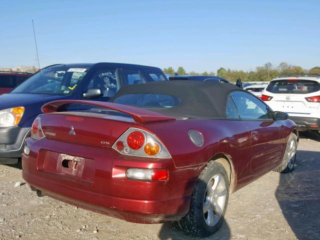 4A3AE45G64E051995 - 2004 MITSUBISHI ECLIPSE SP RED photo 4