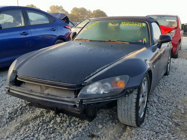 JHMAP21427S004349 - 2007 HONDA S2000 BLACK photo 2