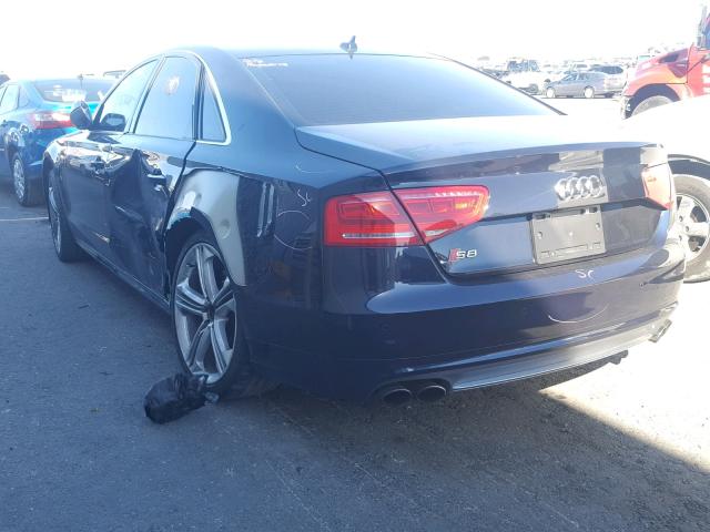 WAUD2AFD1DN005371 - 2013 AUDI S8 QUATTRO BLUE photo 3