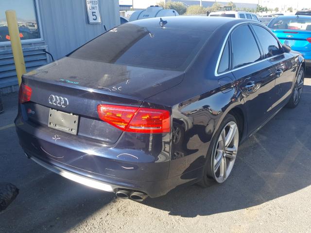 WAUD2AFD1DN005371 - 2013 AUDI S8 QUATTRO BLUE photo 4