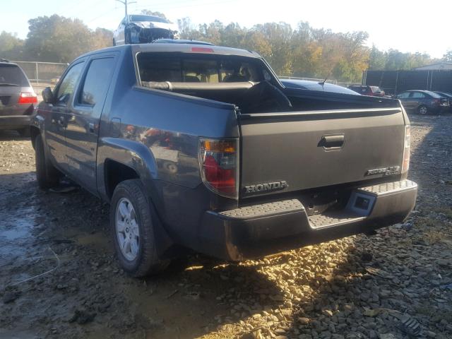 2HJYK16537H507224 - 2007 HONDA RIDGELINE CHARCOAL photo 3