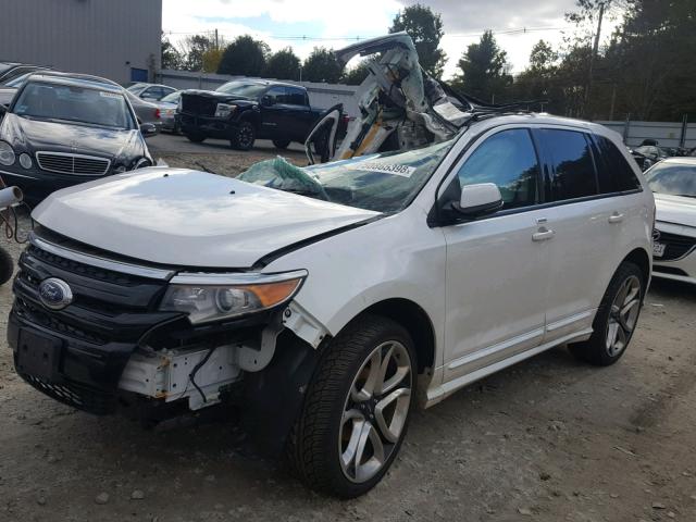 2FMDK4AKXDBC20118 - 2013 FORD EDGE SPORT WHITE photo 2