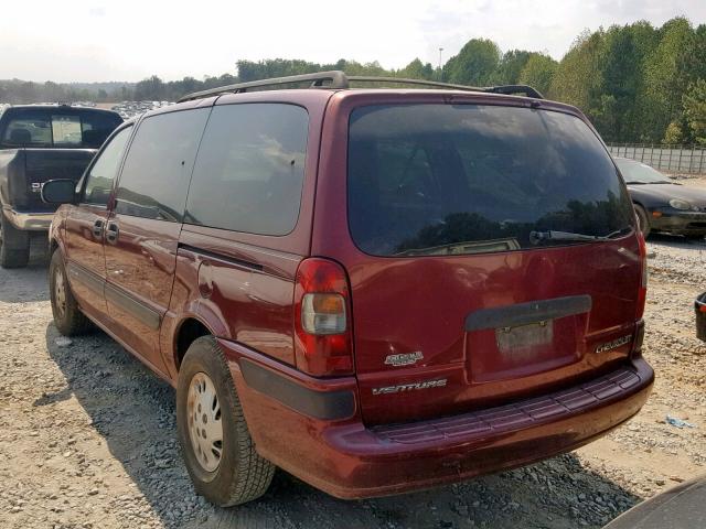 1GNDX03E02D114393 - 2002 CHEVROLET VENTURE BURGUNDY photo 3