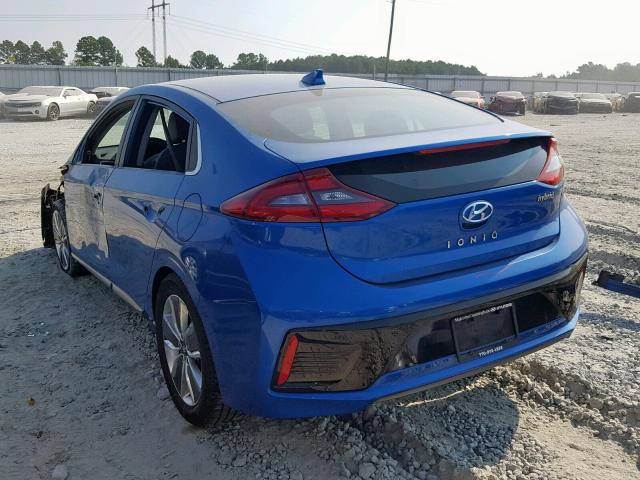 KMHC85LC6HU040608 - 2017 HYUNDAI IONIQ LIMI BLUE photo 3