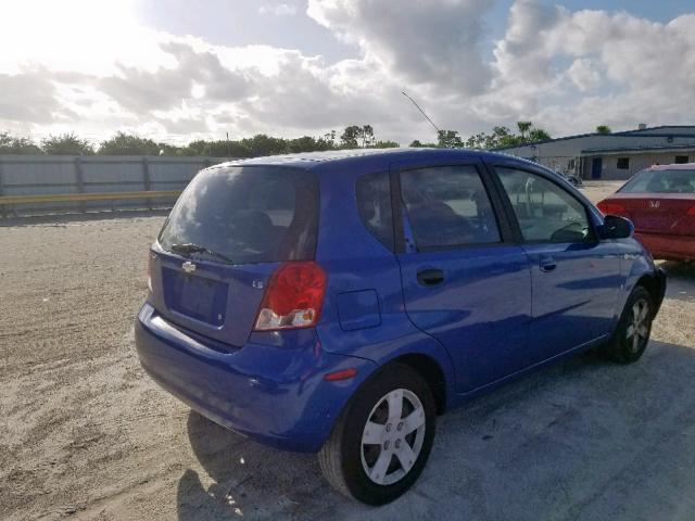 KL1TD66638B189217 - 2008 CHEVROLET AVEO BASE Mavi foto 4