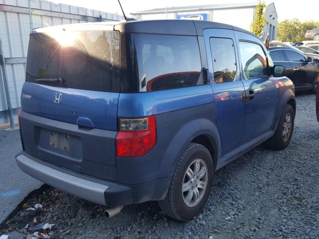 5J6YH18666L009975 - 2006 HONDA ELEMENT EX BLUE photo 4