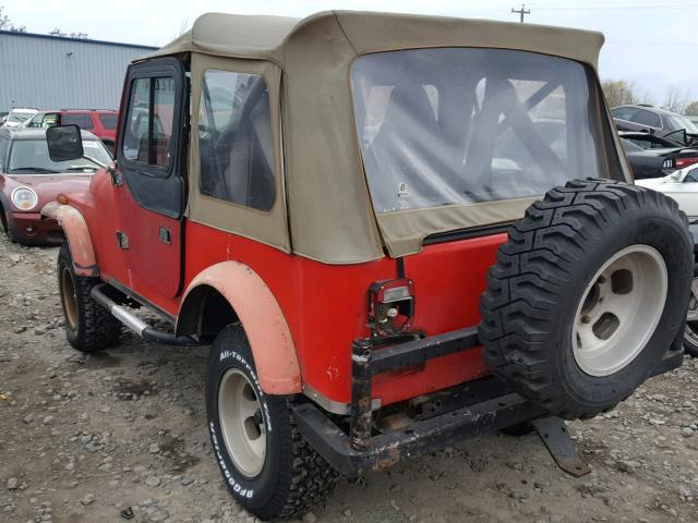 J8F93EA014059 - 1978 JEEP CJ RED photo 3