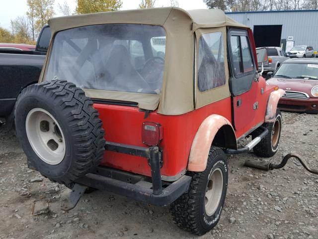 J8F93EA014059 - 1978 JEEP CJ RED photo 4