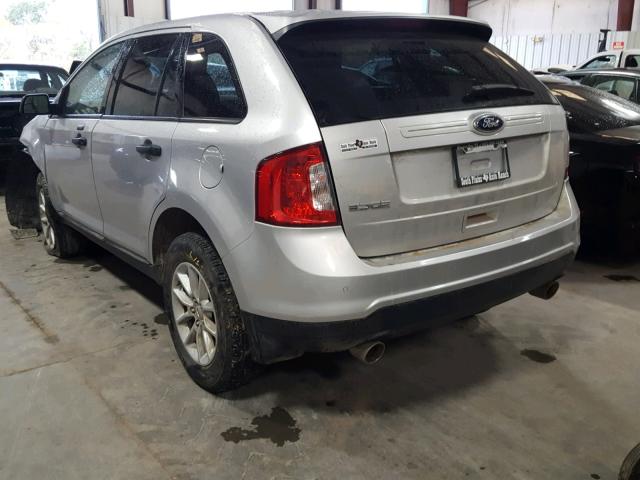 2FMDK3GC6EBB64268 - 2014 FORD EDGE SE SILVER photo 3