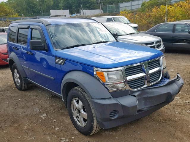 1D8GU28K17W564902 - 2007 DODGE NITRO SXT BLUE photo 1