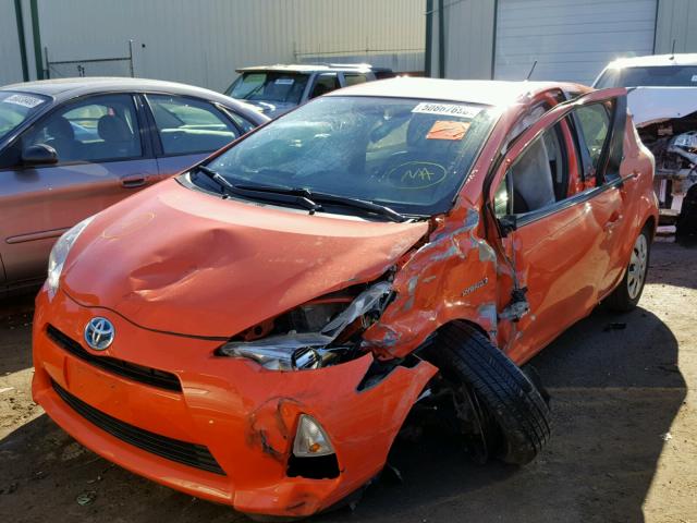 JTDKDTB30C1014050 - 2012 TOYOTA PRIUS C ORANGE photo 2