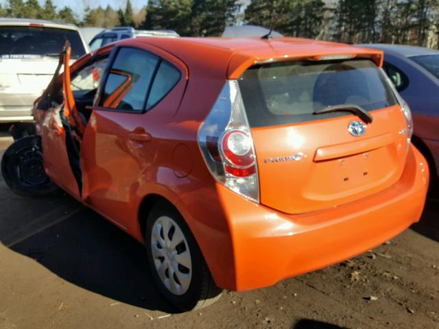 JTDKDTB30C1014050 - 2012 TOYOTA PRIUS C ORANGE photo 3