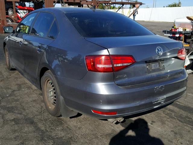 3VW1K7AJ0FM272338 - 2015 VOLKSWAGEN JETTA BASE Մոխրագույն լուսանկար 3