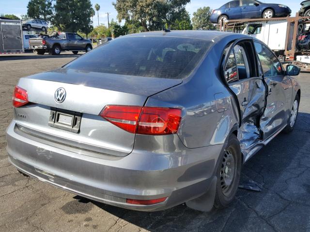 3VW1K7AJ0FM272338 - 2015 VOLKSWAGEN JETTA BASE Մոխրագույն լուսանկար 4