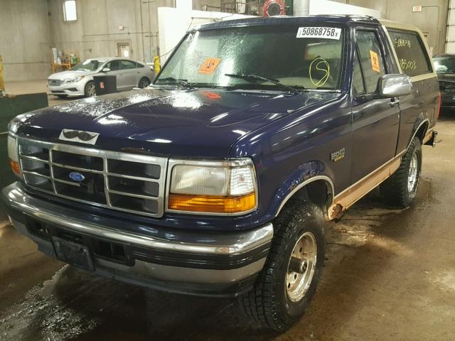 1FMEU15H7SLB29669 - 1995 FORD BRONCO U10 BLUE photo 2