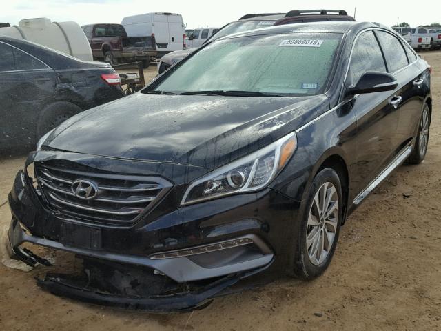 5NPE34AF6HH454095 - 2017 HYUNDAI SONATA SPO BLACK photo 2