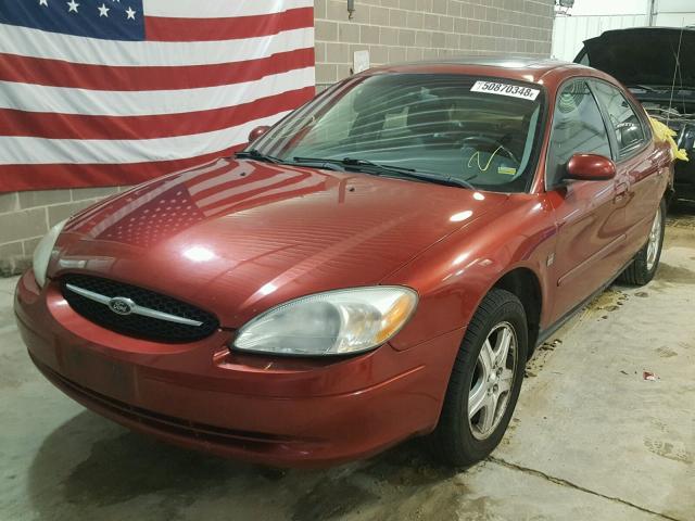 1FAHP56S21G162134 - 2001 FORD TAURUS SEL MAROON photo 2