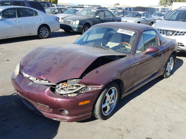 JM1NB3539Y0149281 - 2000 MAZDA MX-5 MIATA BURGUNDY photo 2