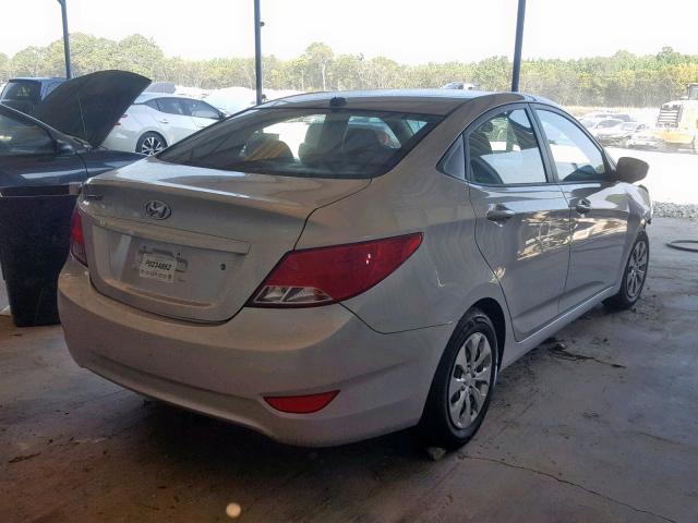 KMHCT4AE3GU947120 - 2016 HYUNDAI ACCENT SE SILVER photo 4