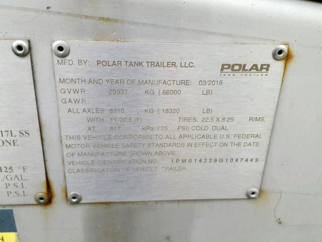 1PMS14229G1047443 - 2016 POLA TANK TRL SILVER photo 10