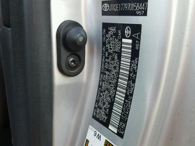 JTKDE177970158447 - 2007 TOYOTA SCION TC 银色 照片 10