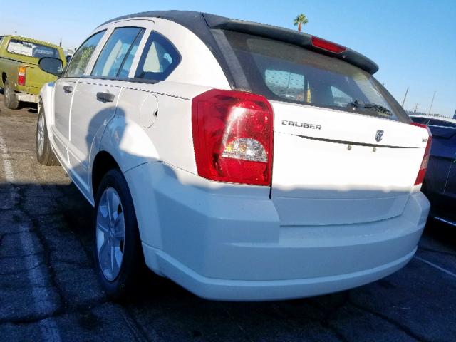 1B3HB48B87D403500 - 2007 DODGE CALIBER SX WHITE photo 3