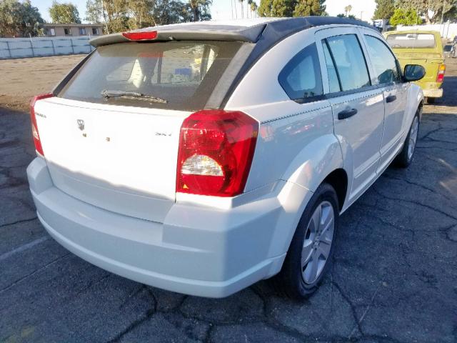 1B3HB48B87D403500 - 2007 DODGE CALIBER SX WHITE photo 4