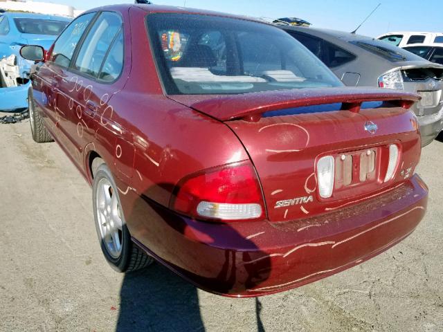 3N1BB51D31L119511 - 2001 NISSAN SENTRA SE RED photo 3