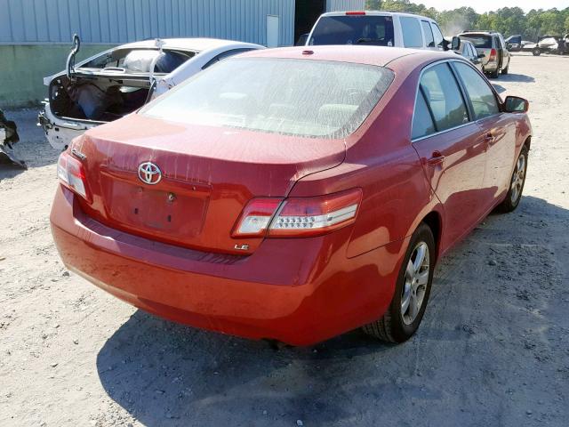 4T1BF3EK0BU668858 - 2011 TOYOTA CAMRY BASE RED photo 4