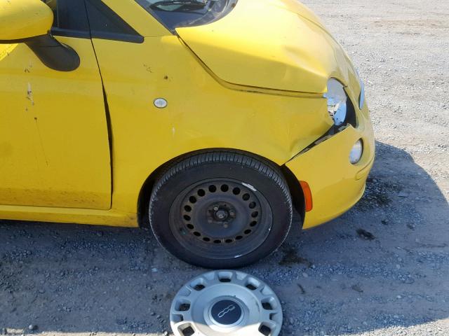 3C3CFFAR0CT119576 - 2012 FIAT 500 POP YELLOW photo 9