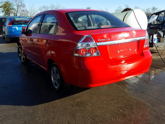 KL1TD56628B053090 - 2008 CHEVROLET AVEO BASE Қызыл фото 3