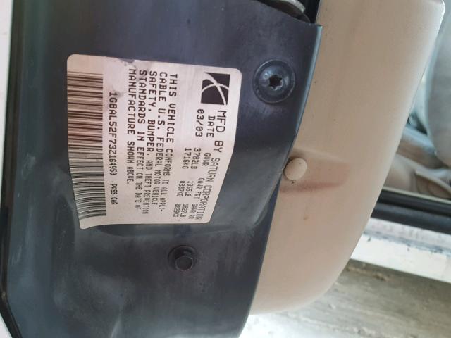1G8AL52F73Z164950 - 2003 SATURN ION LEVEL WHITE photo 10