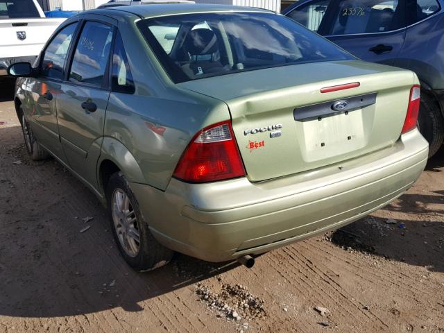 1FAFP34N67W131797 - 2007 FORD FOCUS ZX4 GREEN photo 3