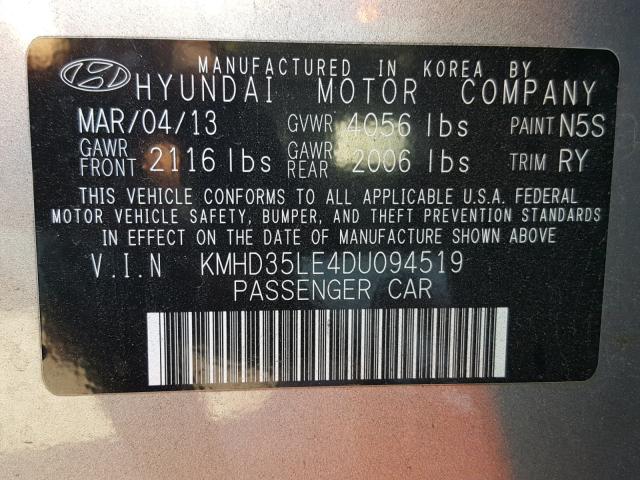 KMHD35LE4DU094519 - 2013 HYUNDAI ELANTRA GT SILVER photo 10