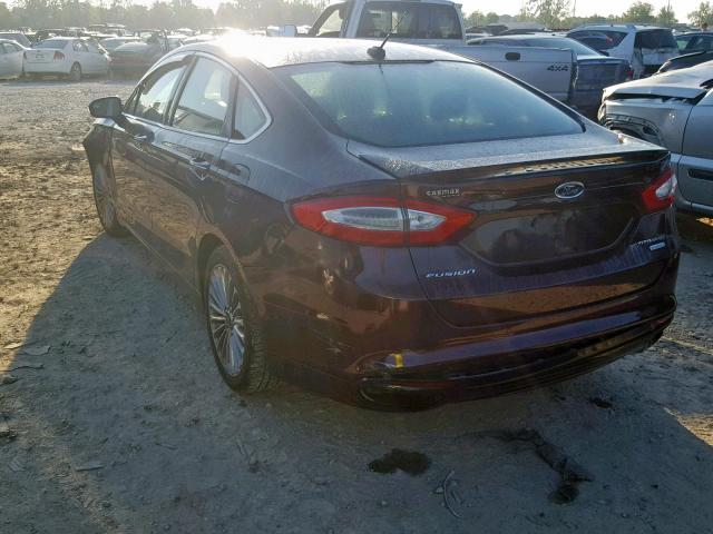 3FA6P0K96DR229859 - 2013 FORD FUSION TIT MAROON photo 3