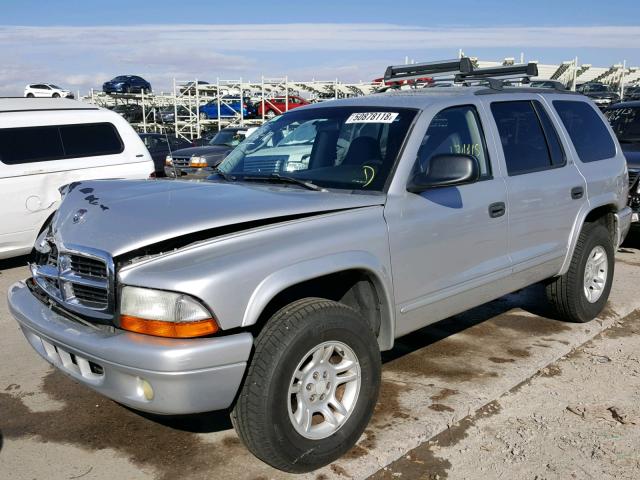 1B4HS48N62F216906 - 2002 DODGE DURANGO SL SILVER photo 2