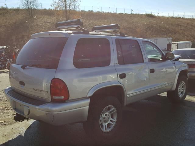 1B4HS48N62F216906 - 2002 DODGE DURANGO SL SILVER photo 4