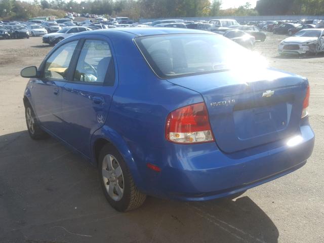 KL1TD526X5B404359 - 2005 CHEVROLET AVEO BASE Mavi foto 3