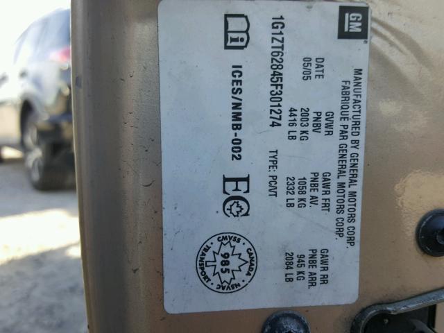 1G1ZT62845F301274 - 2005 CHEVROLET MALIBU MAX 棕色 照片 10