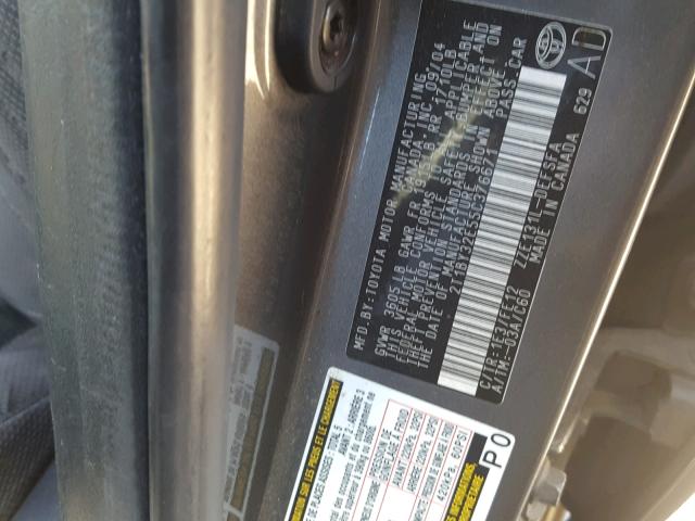 2T1BY32E55C376671 - 2005 TOYOTA COROLLA XR 灰色 照片 10